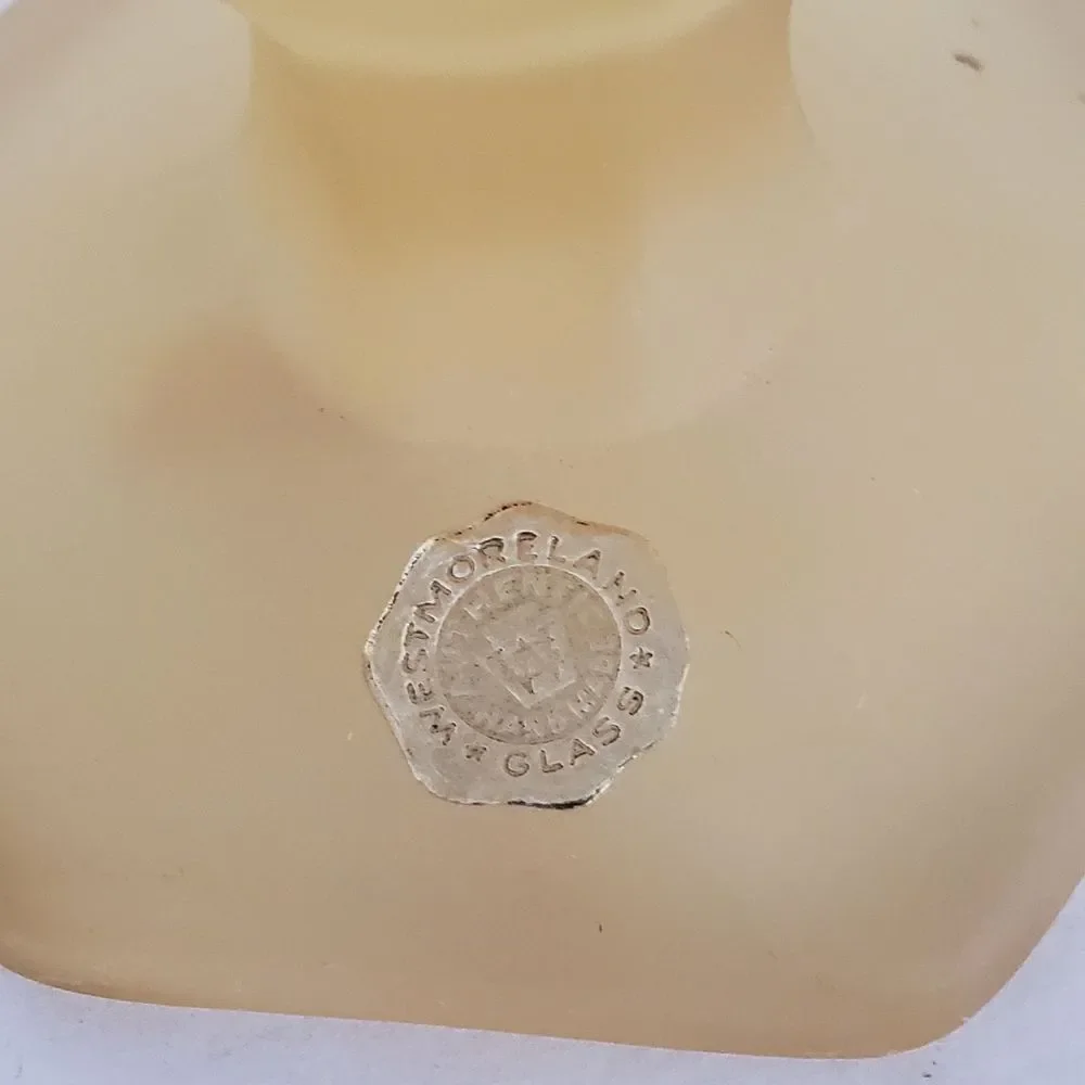 Westmoreland Yellow Satin Glass Swung Vase Daisy Floral Bud Vase 10.5